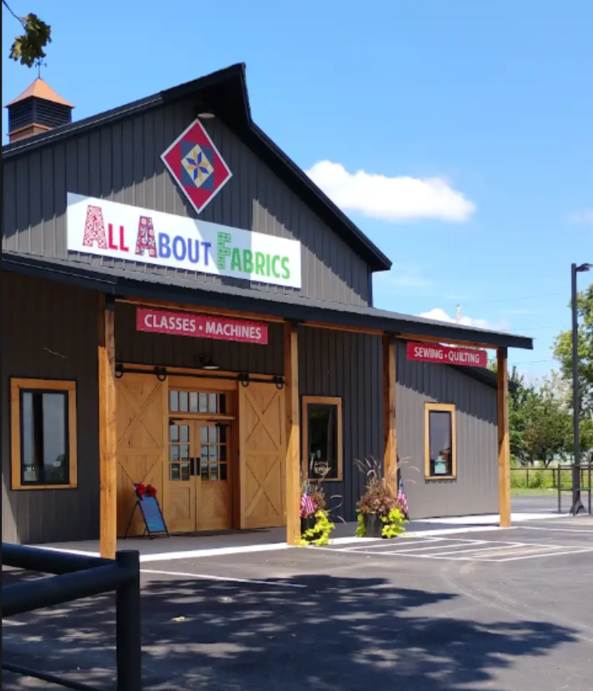 The All About Fabrics barn
